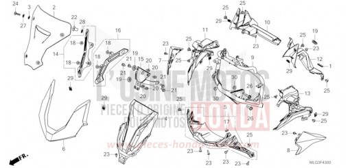 GAINE DE PROTECTION AVANT (CRF1100A/AL/D/DL) CRF1100AN de 2022